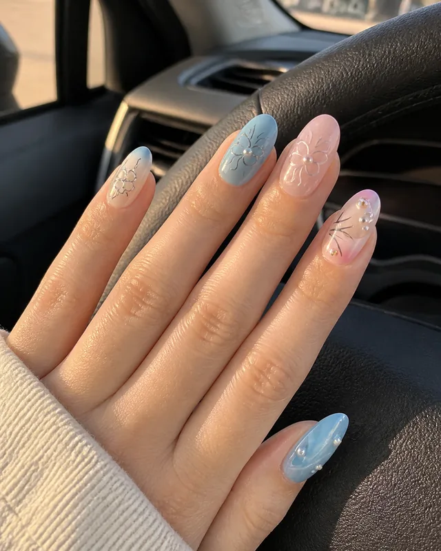 Studio Style WM0076 Press-On Nails worn on hand
