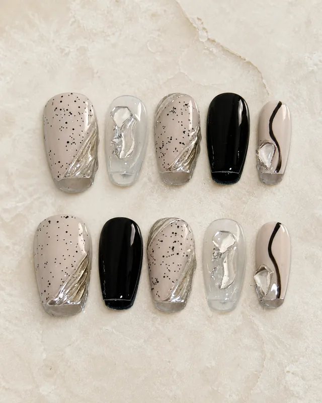 Speckled Eggshell Press-On Nails product photograph