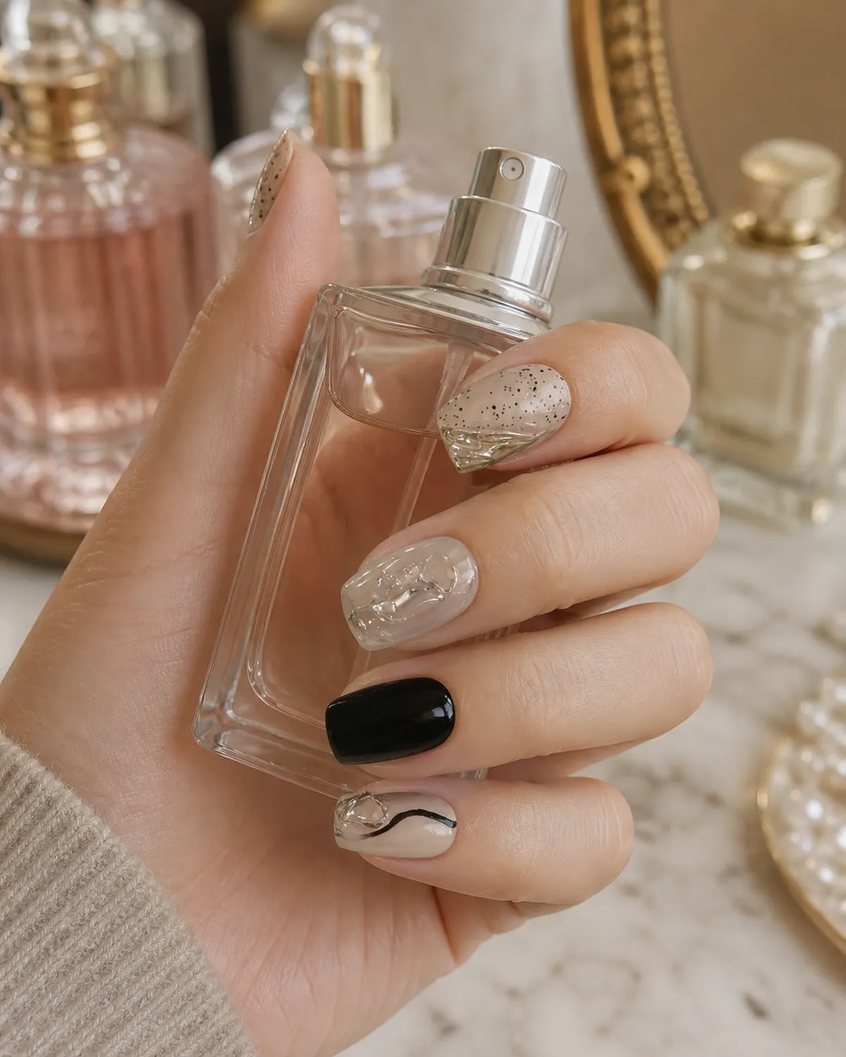 Speckled Eggshell Press-On Nails view 3