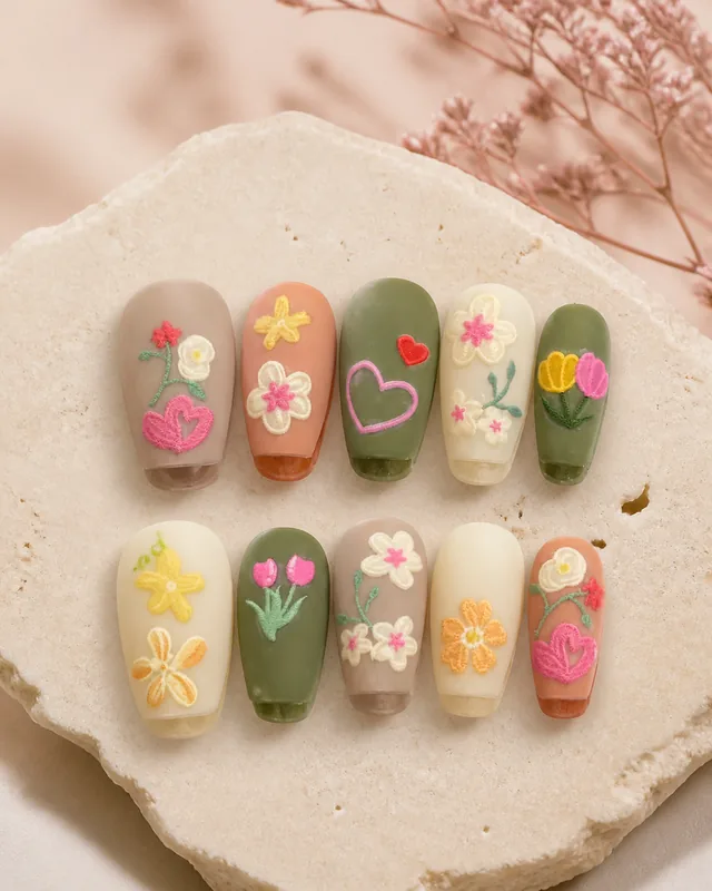 Heart Garden Press-On Nails product photograph