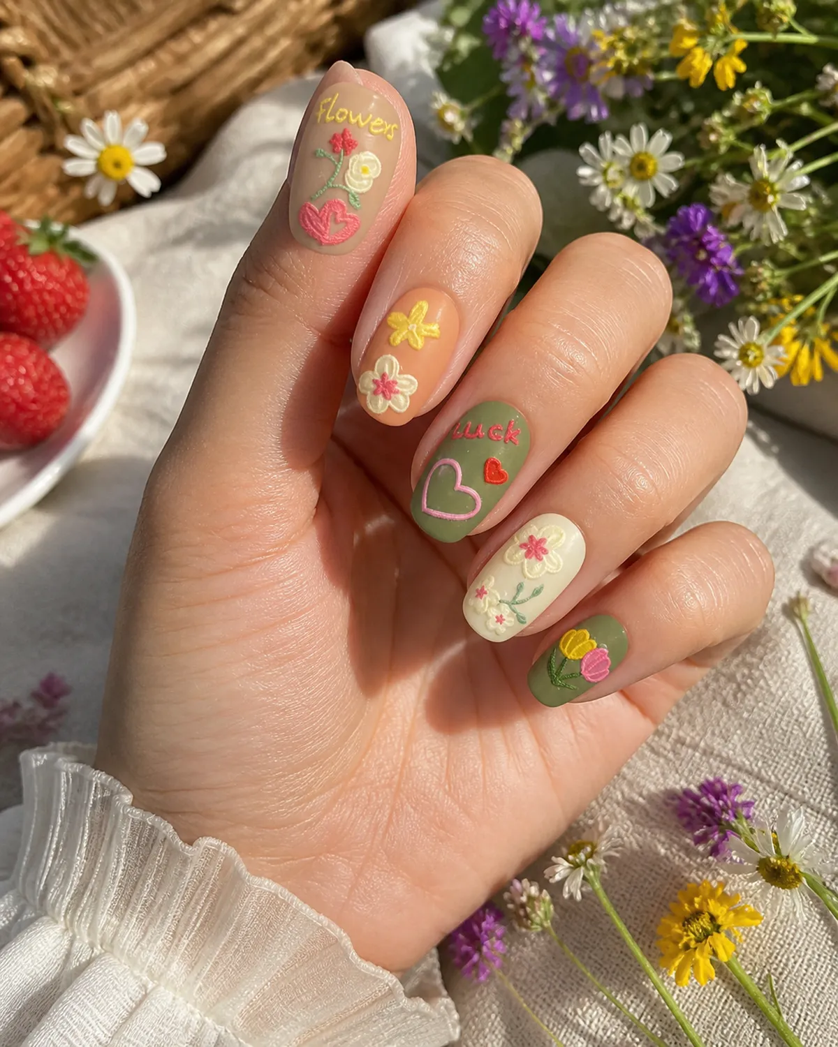Heart Garden Press-On Nails view 2