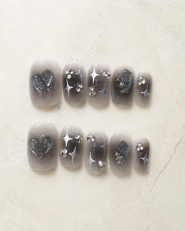 Dark Starburst Press-On Nails product photograph
