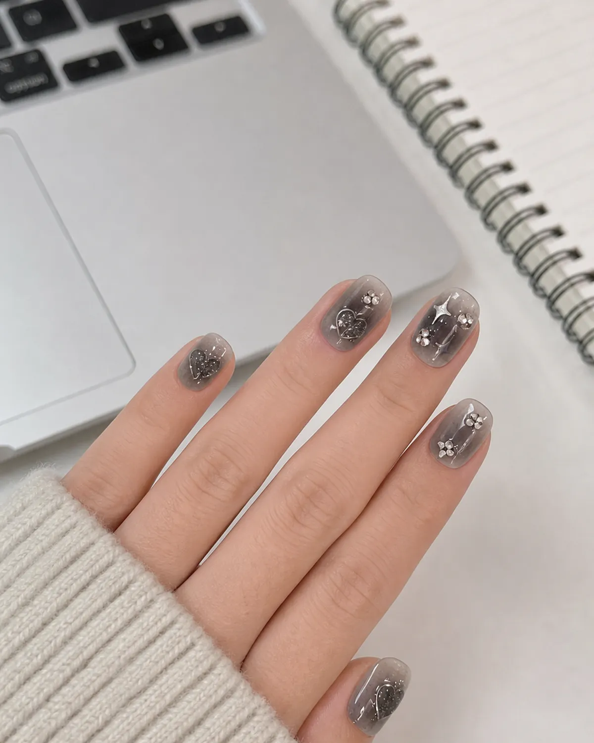 Dark Starburst Press-On Nails view 3