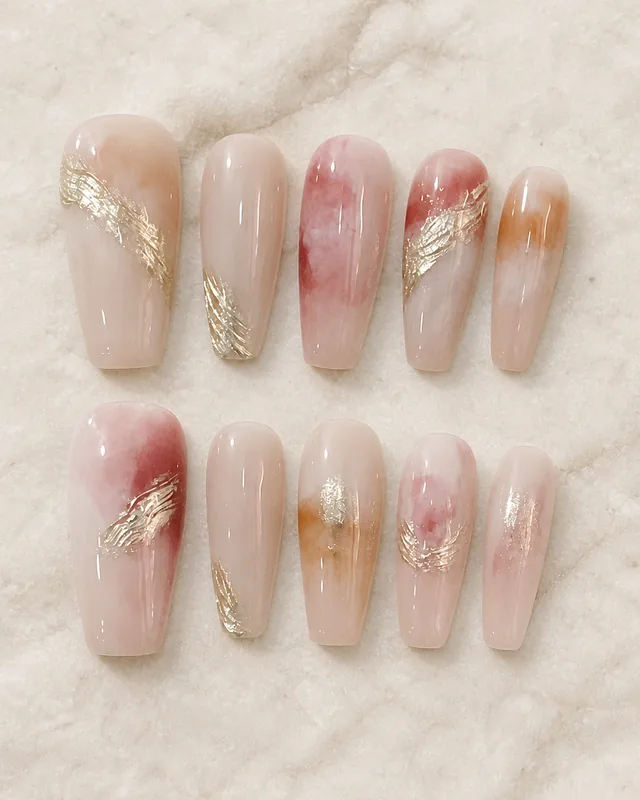 Rose-Pink Aurora Press-On Nails product photograph