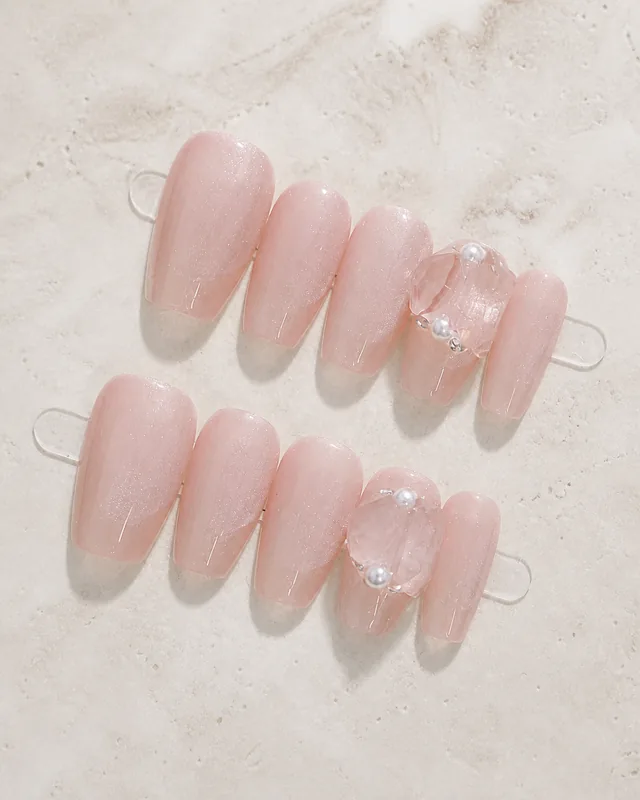 Pink Cat-Eye French Press-On Nails product photograph
