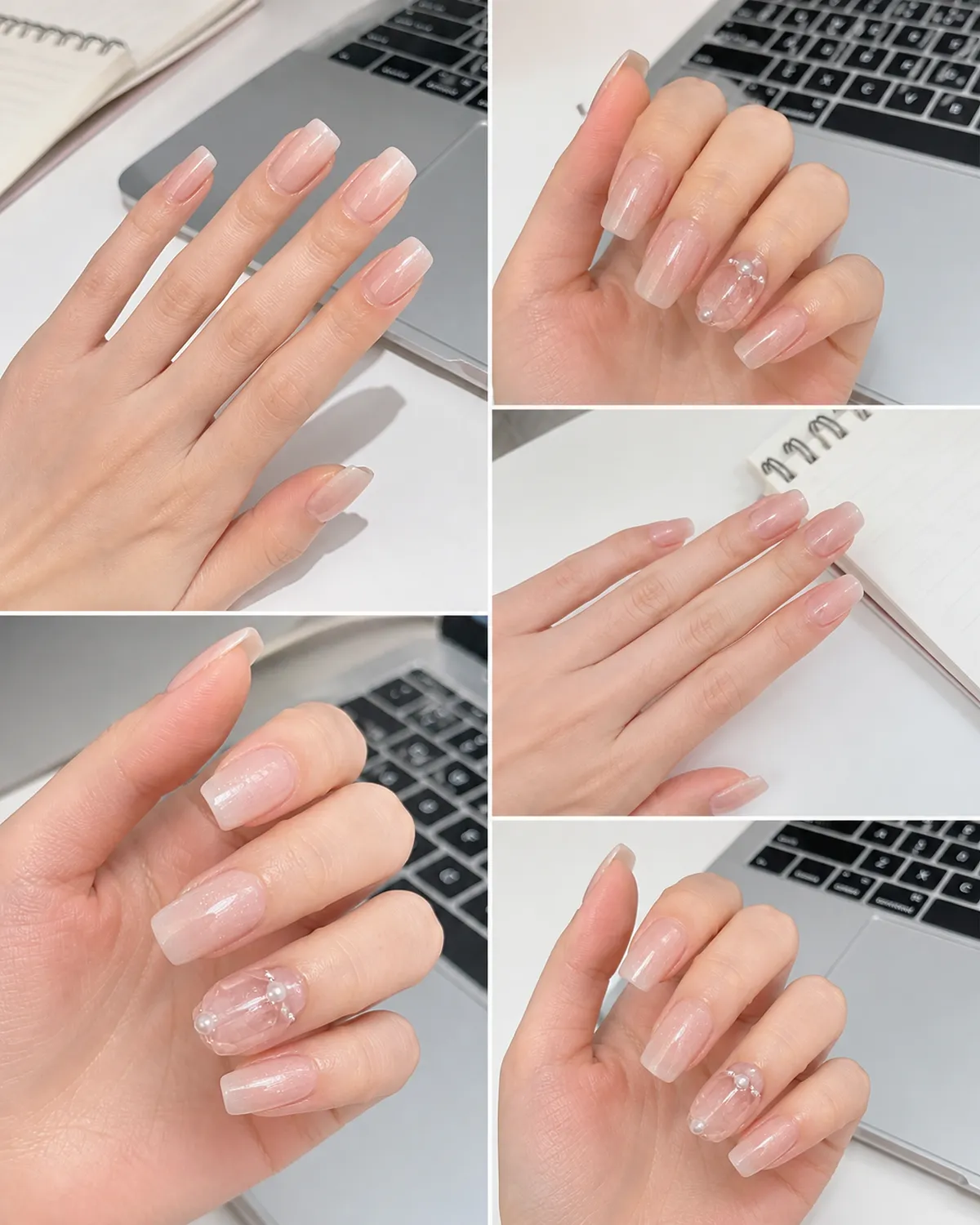 Pink Cat-Eye French Press-On Nails view 3