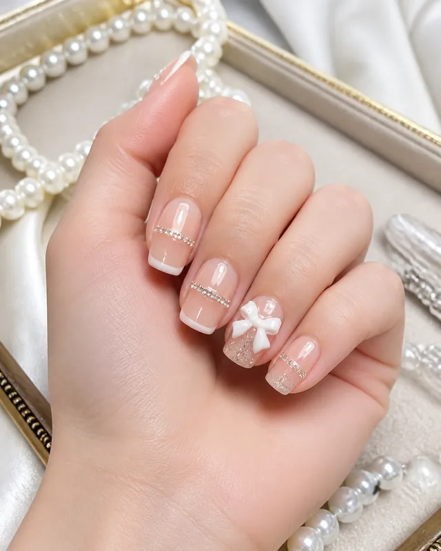 French Chain Press-On Nails worn on hand