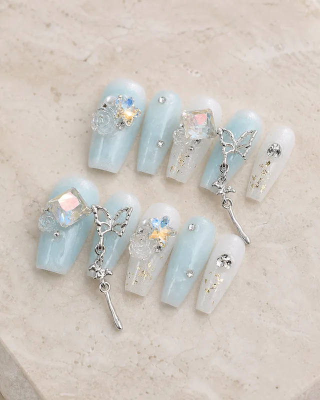 Butterfly Mist Camellia Press-On Nails product photograph