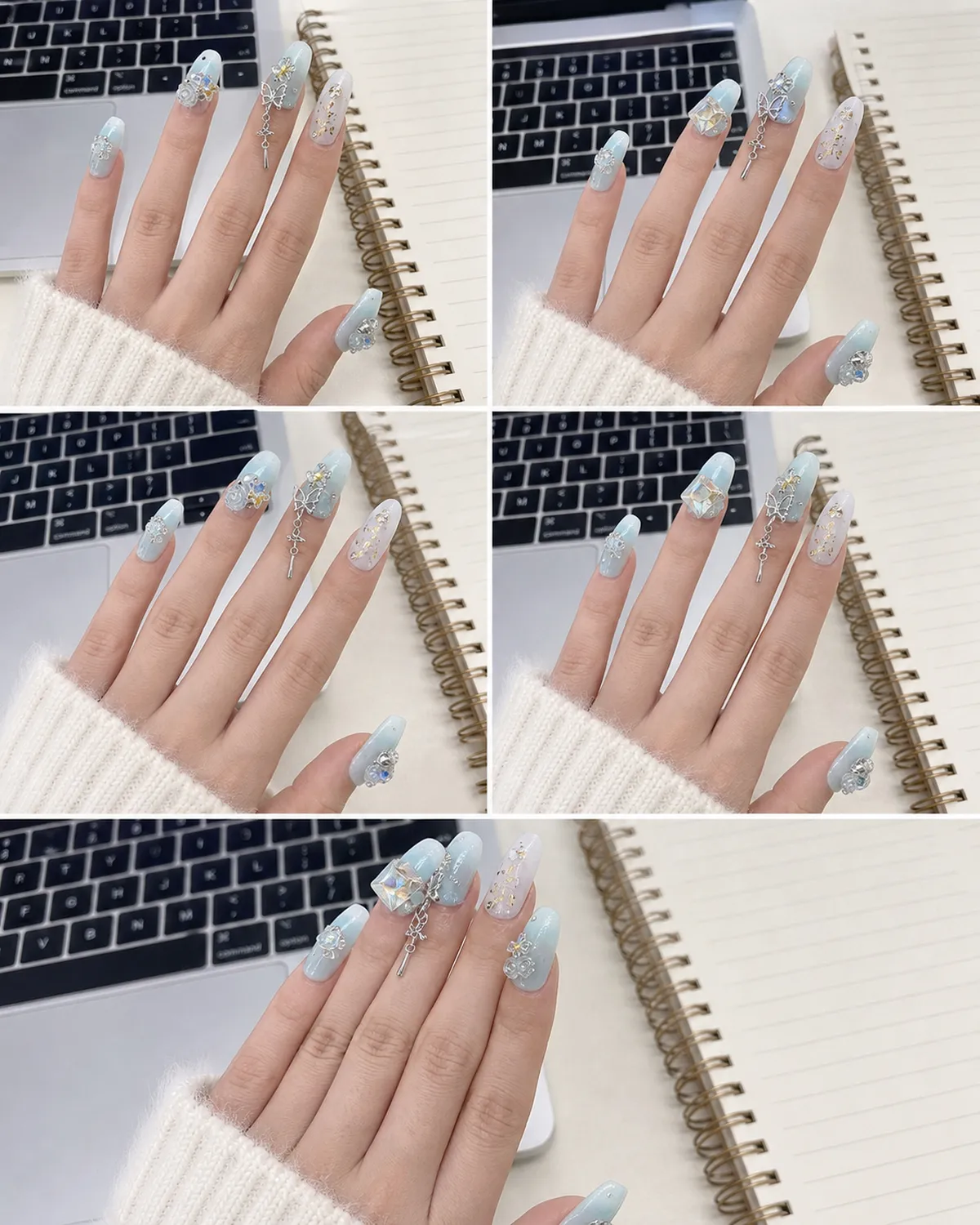 Butterfly Mist Camellia Press-On Nails view 3
