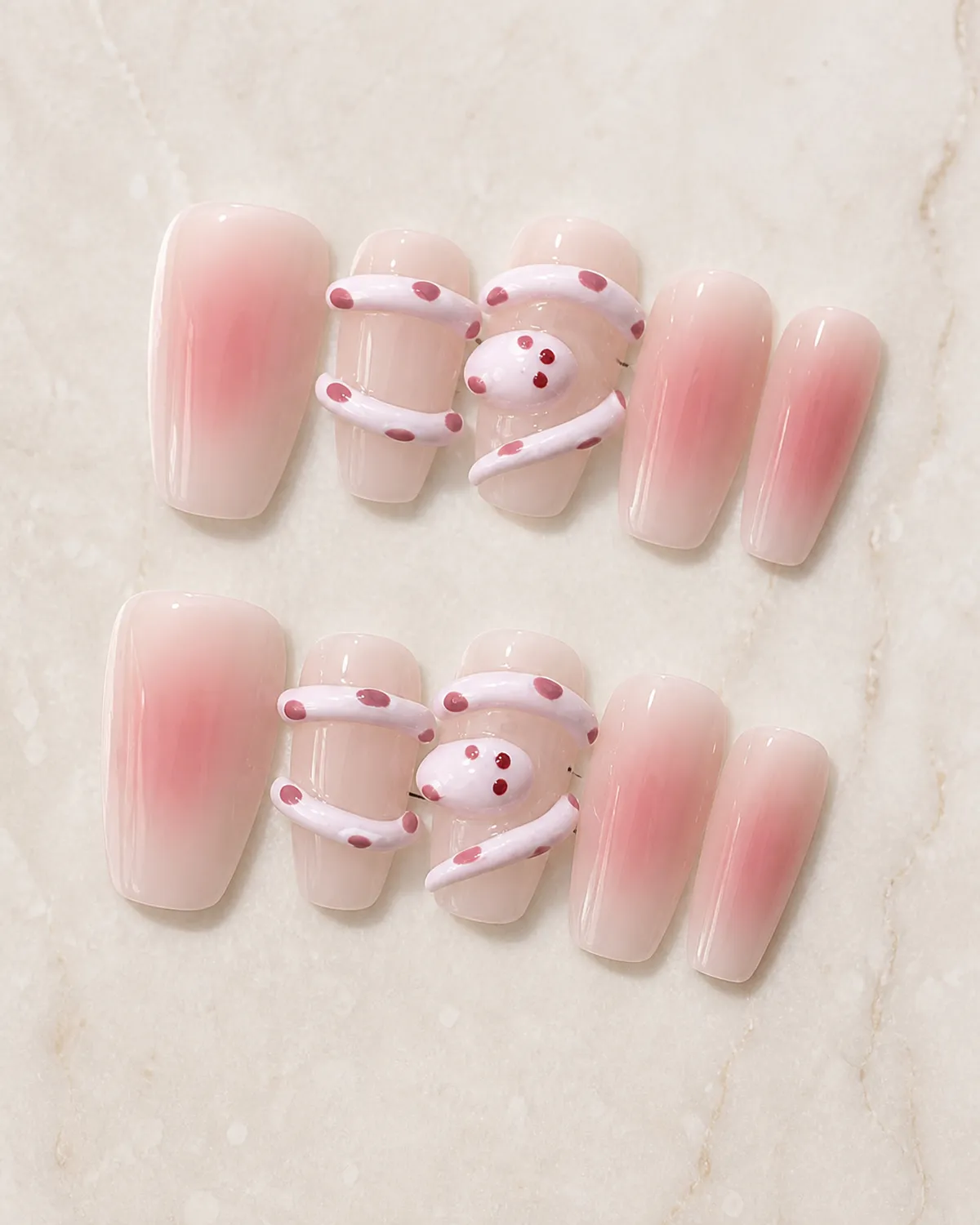 Blush Corn Snake Press-On Nails product photograph