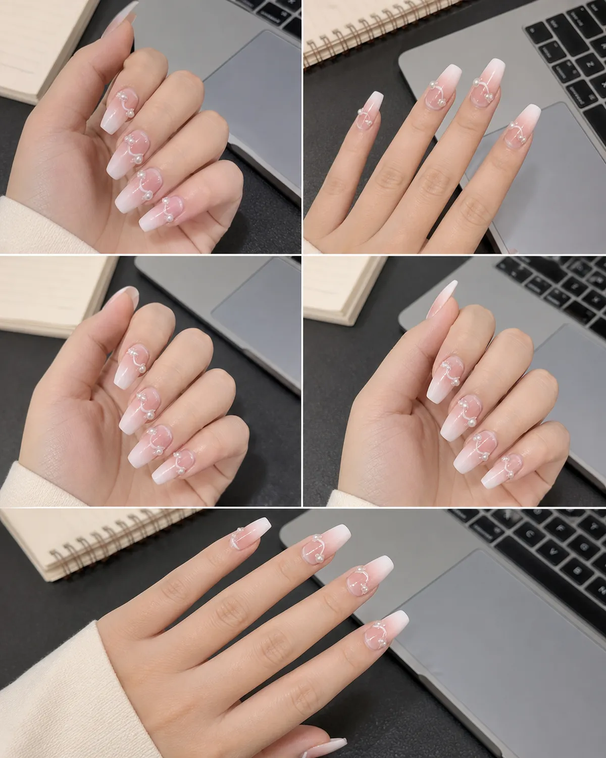 Embossed Blush Press-On Nails view 3