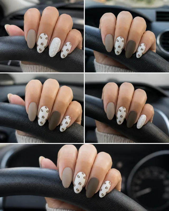 Soft Leopard Press-On Nails worn on hand