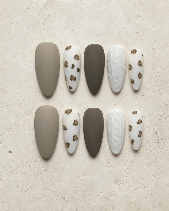 Soft Leopard Press-On Nails product photograph