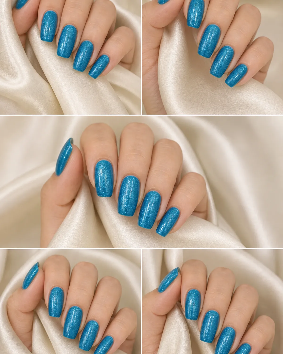 Blue Cat-Eye Press-On Nails view 3