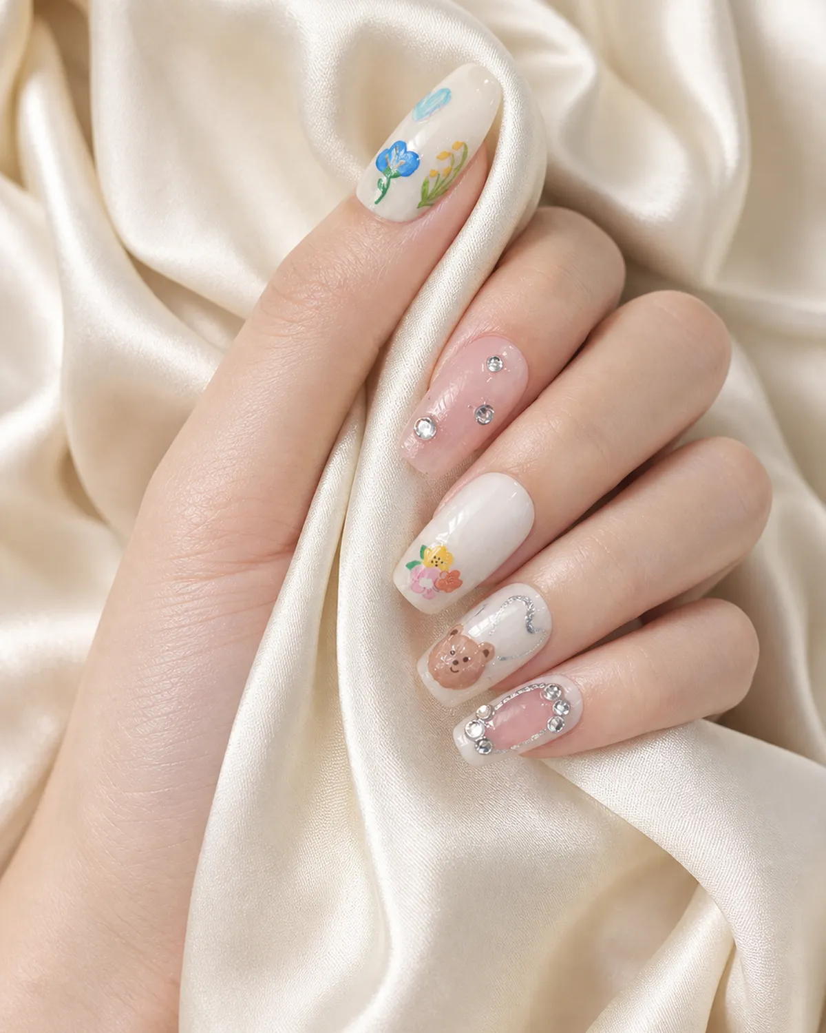 Floral Bear Press-On Nails view 3