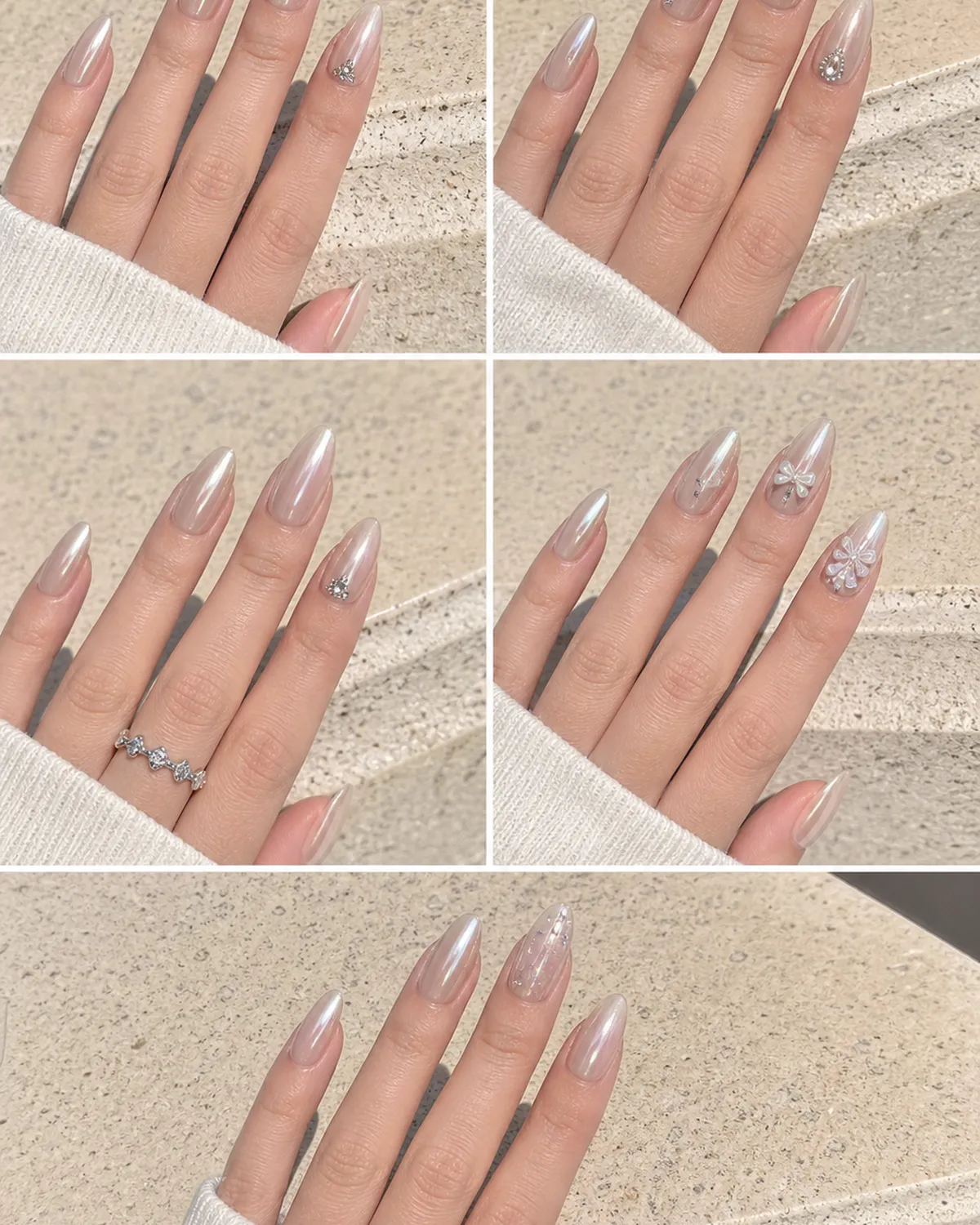 Pink Mirror Almond Press-On Nails view 3