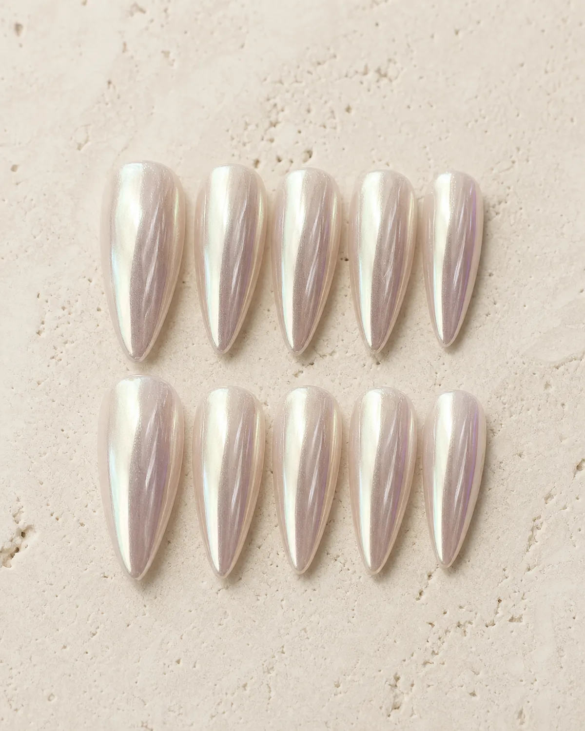 Pink Mirror Almond Press-On Nails product photograph