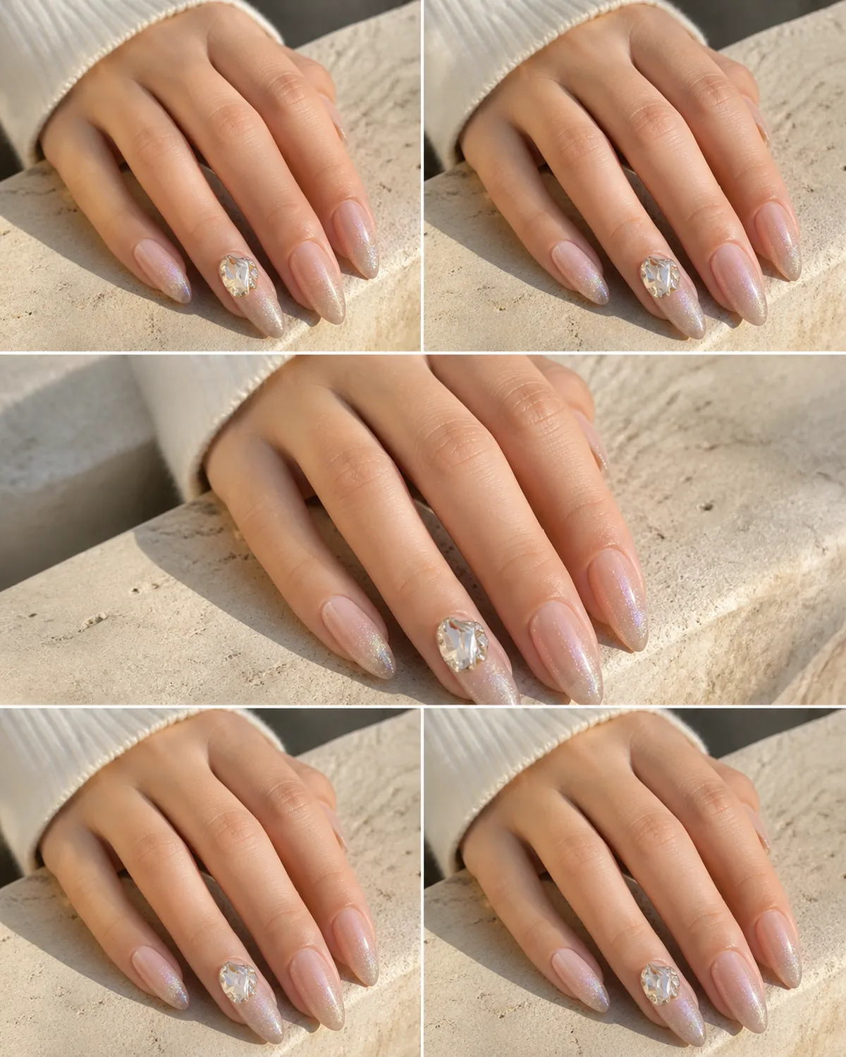 Ultra-Sparkle Icy Cat-Eye Press-On Nails view 3