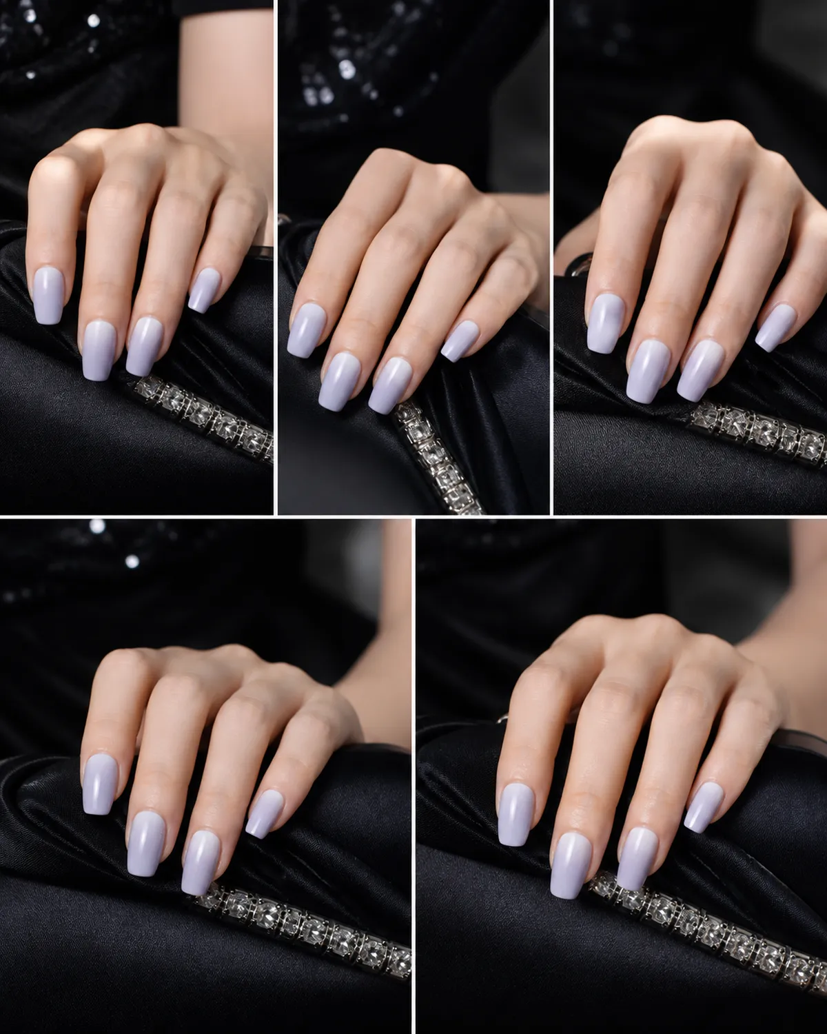 Purple Negative-Space French Press-On Nails view 3