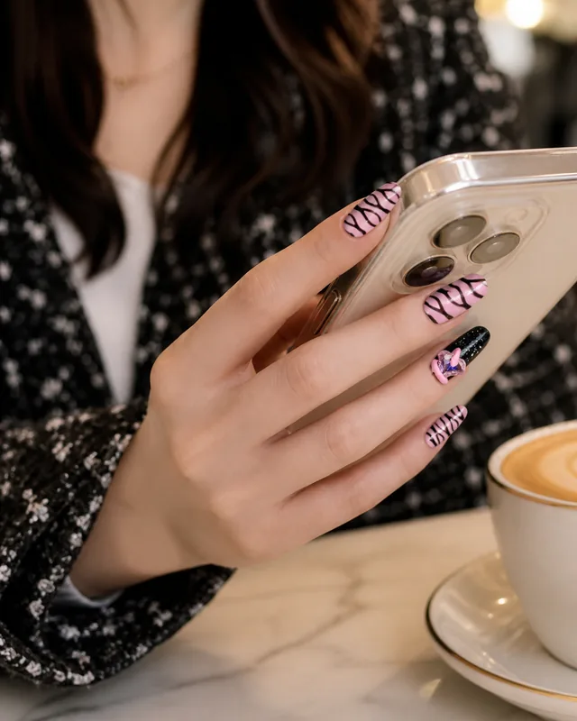 Studio Style WM0153 Press-On Nails worn on hand